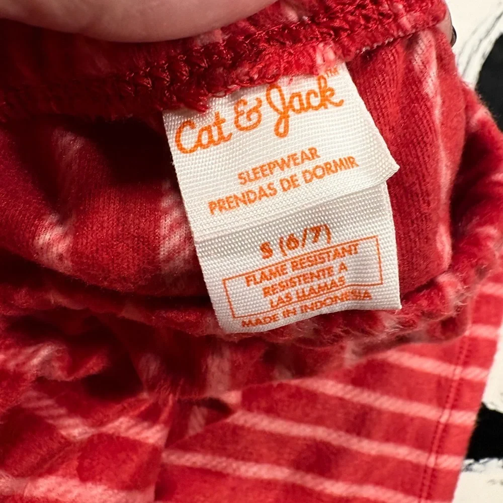 Cat & Jack Red and Cream Striped Pajama Top